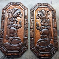 South America Native Art. Krafted Wood Wall Decor 