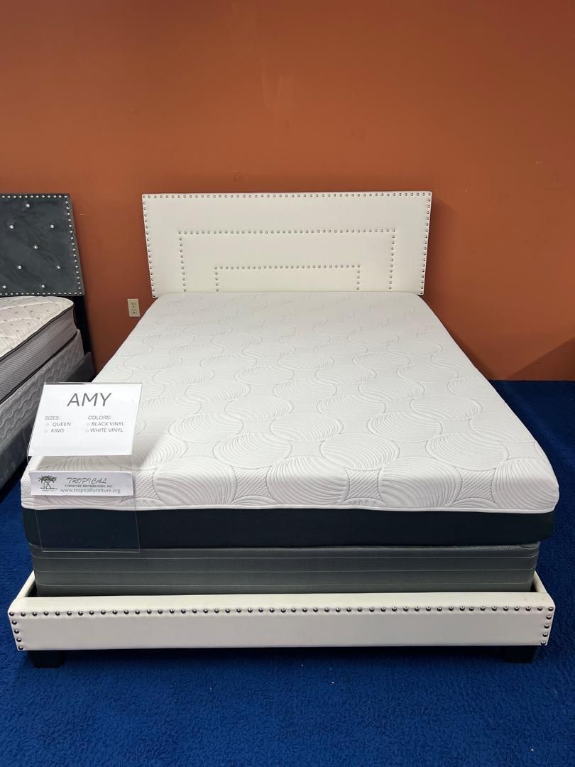 NEE BED FRAME FULL OR QUEEN WITH MATTRESS AND BOX SPRING 3PCS 