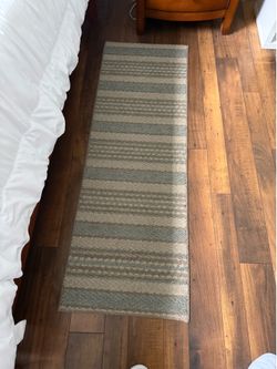 Striped Runner Rug Beige