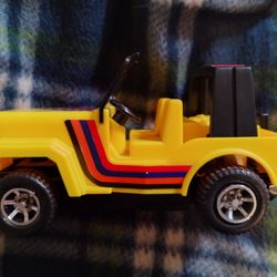 Vintage Non Stop Jeep battery operated toy, Echo, plastic, works