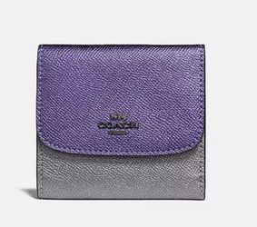 Coach Small Trifold Wallet Metallic Colorblock
