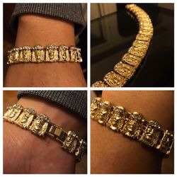 Gold Plated Jesus Head Bracelet