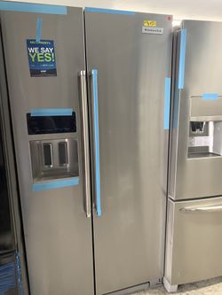 Kitchen aid side by side in stainless steel counter depth