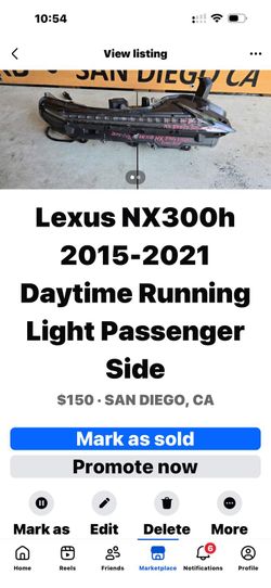 2015-2021 lexus  nx300. 200 h day time running light rh side150