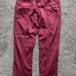 White House Black Market Womens Dark Red Pants straight crop size 4