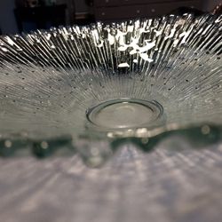 Vtg Northern Lights Centerpiece Glass Bowl