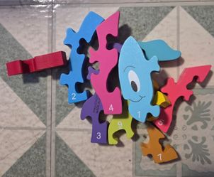 Wooden 1-10 Number Jigsaw Animal Puzzle Kids Toys Children Educational Learning