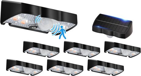 8 pack solar fence motion lights