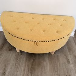 Mustard Yellow Storage Ottoman + Hidden Storage