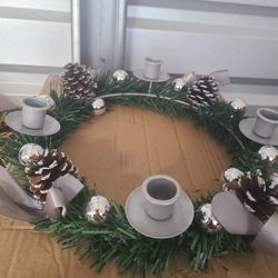 Table Wreath  With Candle Holders