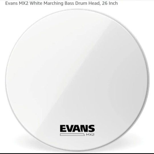 Evans MX2 White Marching Bass Drumhead Music Instrument Accessory 26" (LOT OF 2)