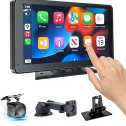 Hieha Car Play,Wireless Portable with Apple CarPlay and Android Auto Screen for Car,7" HD Touch Screen Car Stereo with Mirror Link,Backup Camera,Bluet