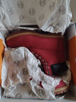 Red timberland boots men's 11.5