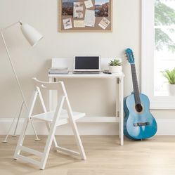 Kids Foldable Wooden Desk & Chair Your Zone White New