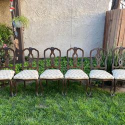 Set of (6) Vintage Allan Keith Bows Wooden Chairs
