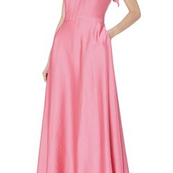 Tahari S. Arthur Levine Tie Neck Maxi Dress Size 16
