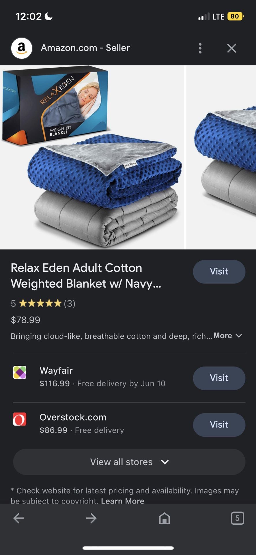 Adult Weighted Blanket Cotton
