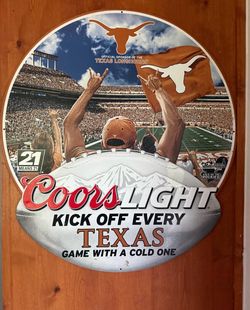Coors light Texas longhorn vintage metal sign