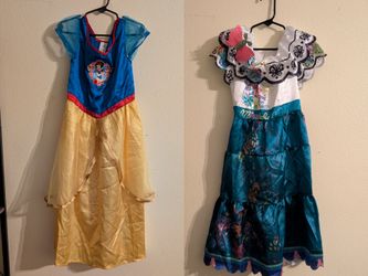 2 girls Disney costume dresses
