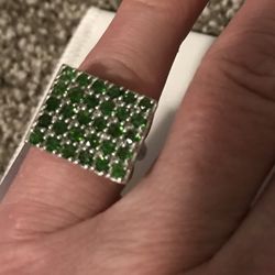 Chrome Diopside & Silver Ring Size 5