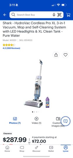 Vacuum Mop Cordless Shark HydroVac Self Cleaning System