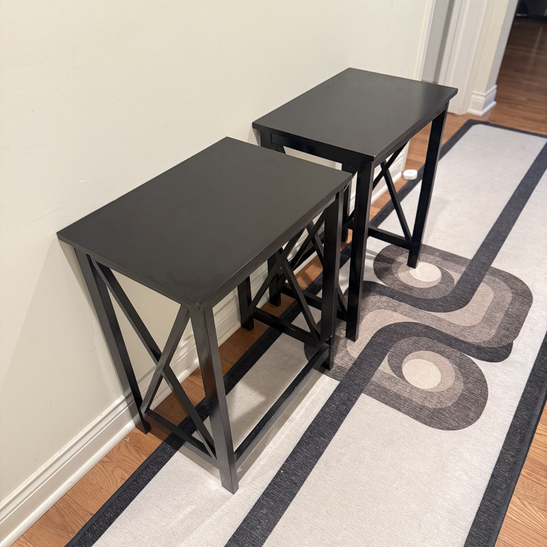 Pair Of Small Black End Tables