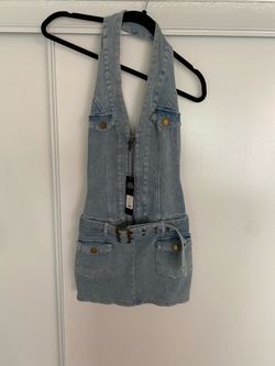 Denim halter dress