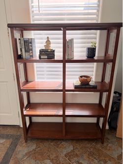 Dark Wood 4-Tier Bookcase