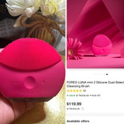 FOREO LUNA mini 2 Silicone Dual-Sided Facial Cleansing Brush  Gently Used , Works Perfectly.