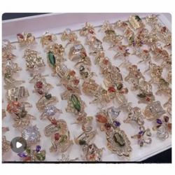 20 Pieces Of Rhinestone Rings