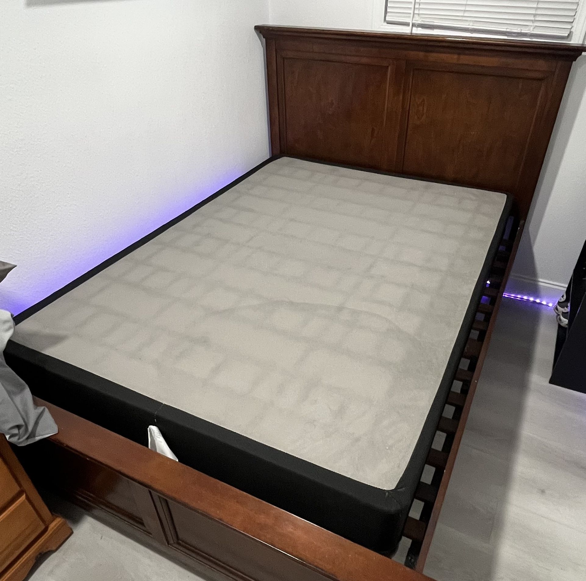 Real Wooden Bed Frame & Box Frame (Full Size)