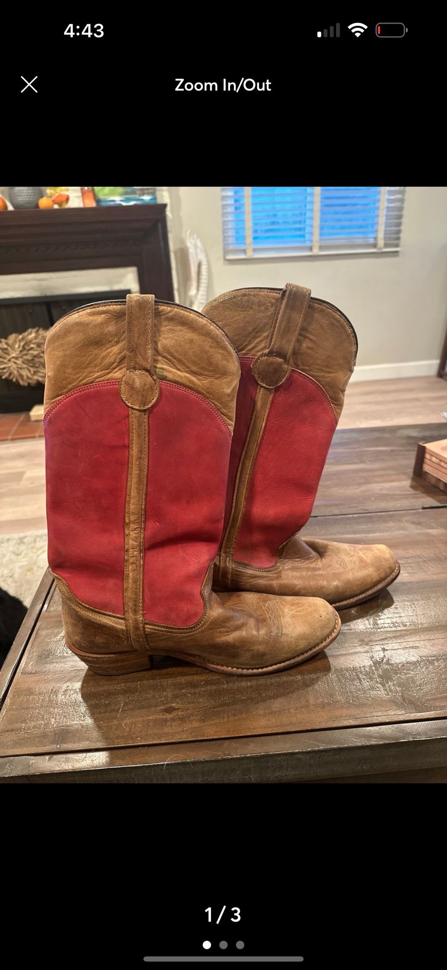 Leather cowboy boots 