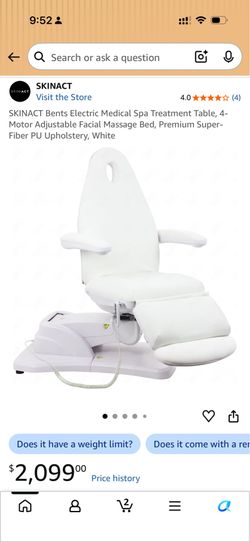 Electric Spa/Facial Treatment Chair – Like New