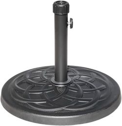 ABBLE 27LBS Resin Umbrella Base Heavy Duty Outdoor Stand, Market Umbrella Base Holder, Patio Base Stand for Garden Beach Patio, Black