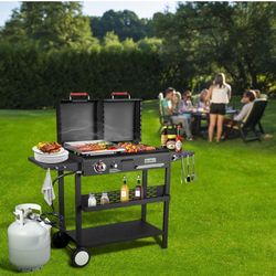 BESTFIRE Dual Fuel Propane Gas Charcoal Grill Combo