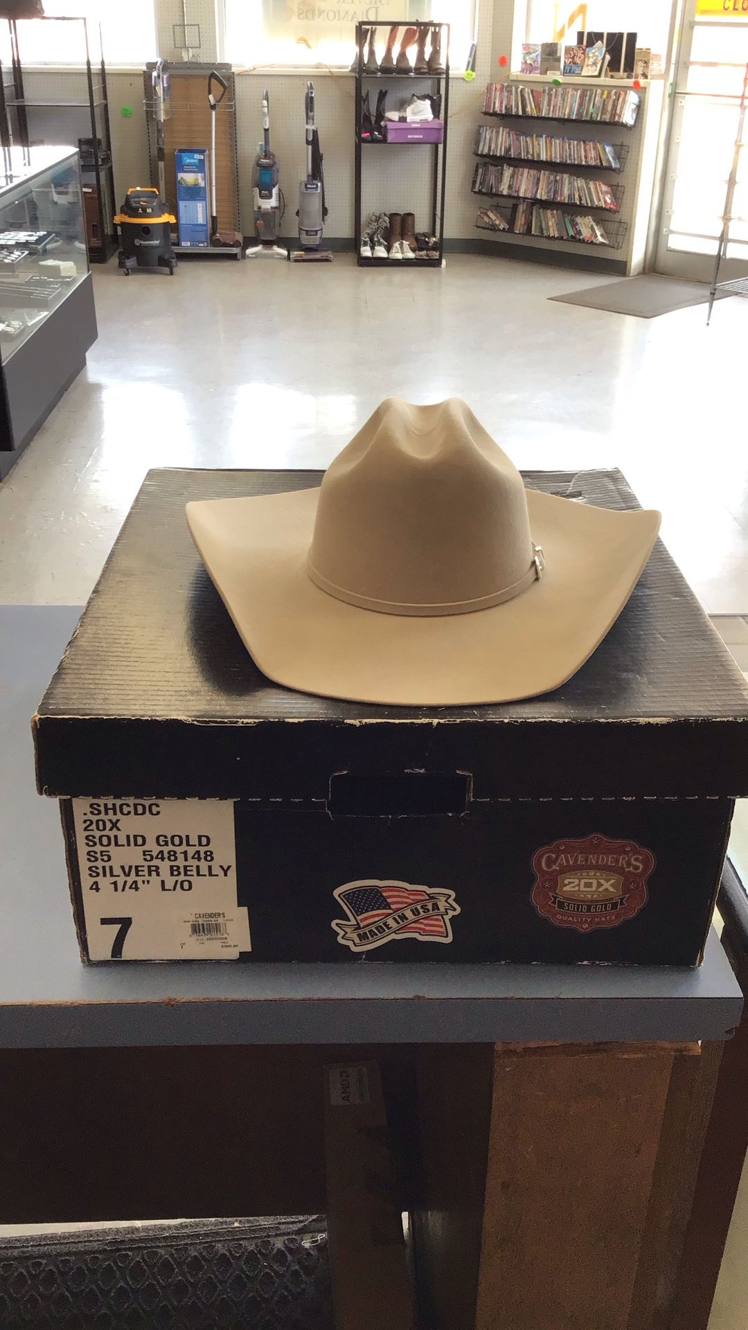 Cavenders 20x Solid Gold Silver Belly Cowboy Hat
