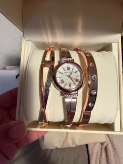 Anne Klein watch and bracelet set