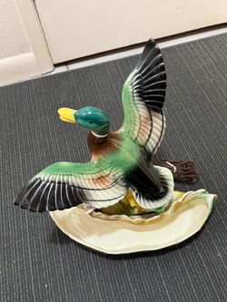 Ceramic Mallard Duck Figurine Lamp