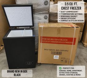 🔥 NEW OPEN BOX 3.5 CU FT CHEST FREEZER - BLACK 🔥