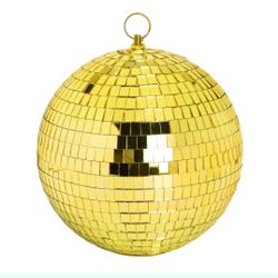 5 gold disco mirrorballs 
