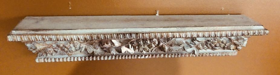 2 Foot Long Wall Shelf with Roman Etched Design