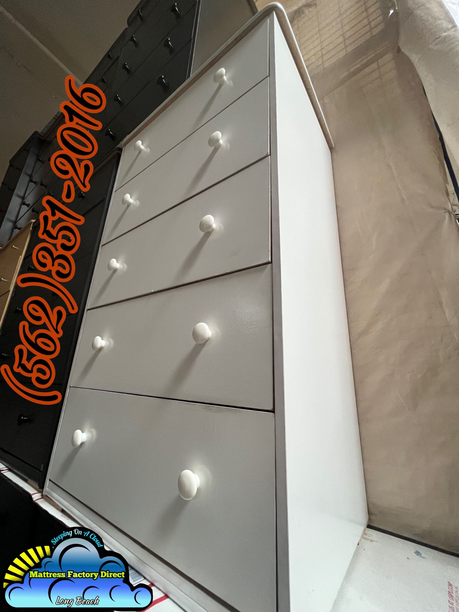 White 2 Knob Chest Dresser Cajonera Comoda Compressed