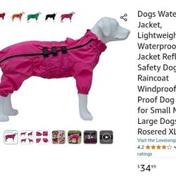 NEW* Dog Lightweight Raincoat (XL)
