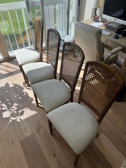 Set of 4 Cane Back Dining Chairs
