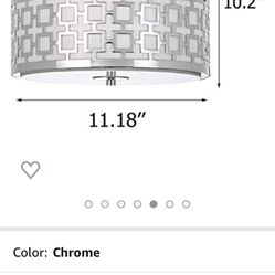 POPILLION Semi Flush Mount Ceiling Light, 2-Lights Modern Foryer Entry Light Fixture Ceiling Hanging with Drum Shade for Bedroom, Dining Room, Kitchen