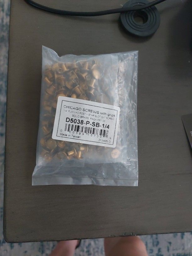1/4" Brass Chicago Screws 100 Pack