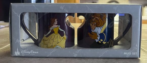 Beauty & the Beast Disney Parks matching heart mug set
