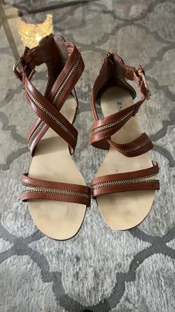 Brown Zip Sandals
