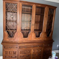 Solid Oak China Cabinet