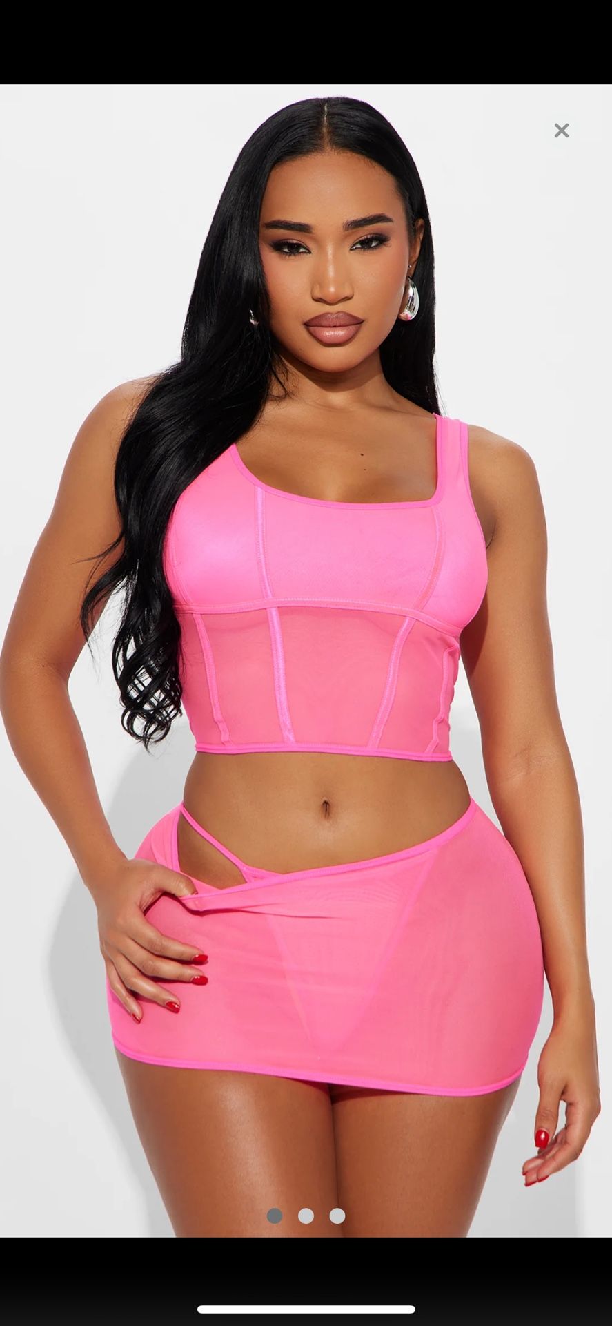 Mesh Corset 3 Piece Set ! Size Medium & Large Available 